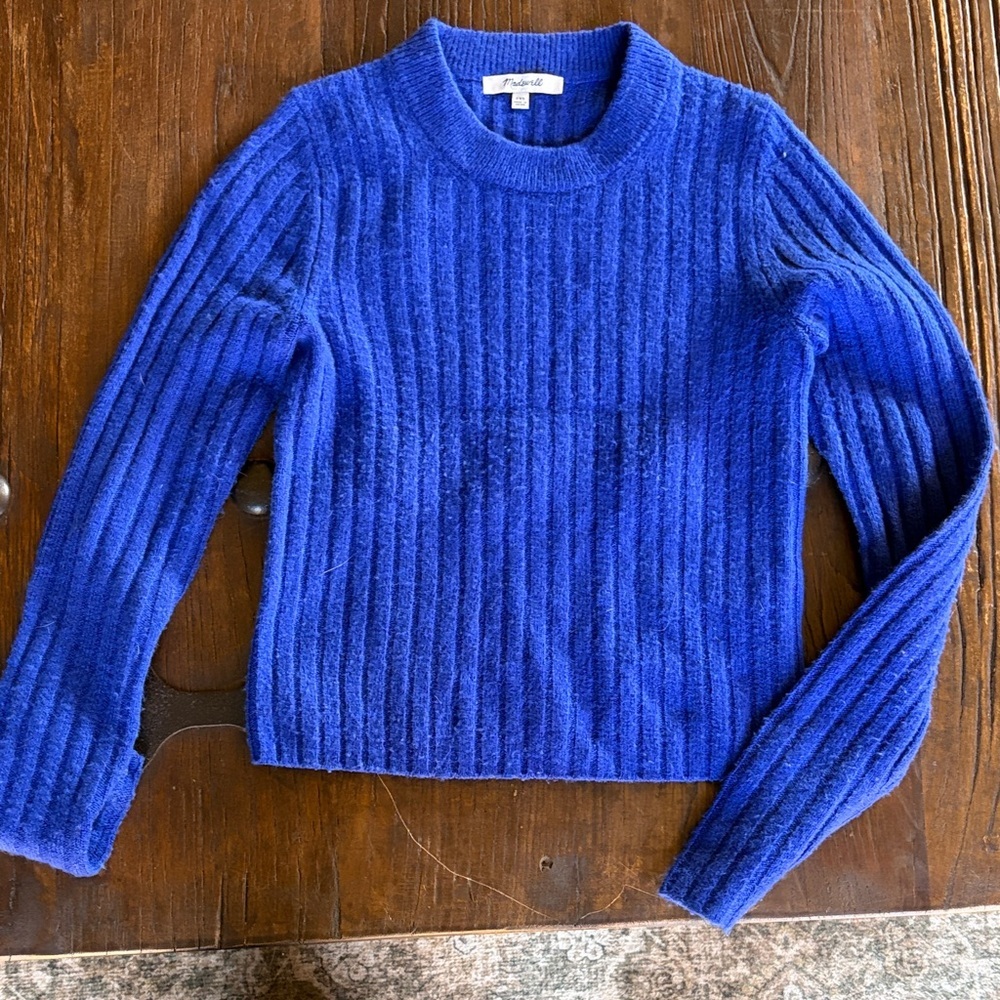 Madewell Royal Blue Ribbed Sweater - Picture 1 of 3
